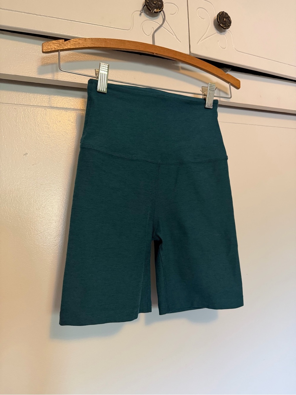 Beyond Yoga High-Waist Shorts in Teal Green